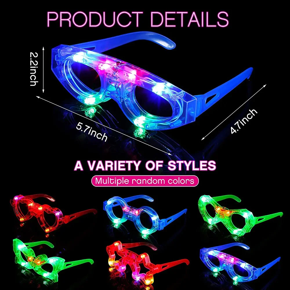 LED Glasse Neon Glow In The Da - огляд і ціна Glow In The Dark Party Glasses