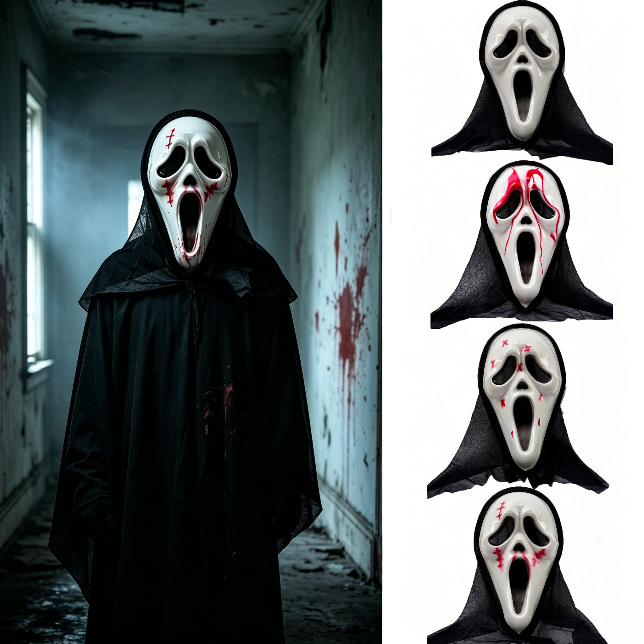 Ghost Horror Mask with Black M - огляд і ціна Led Purge Mask Halloween