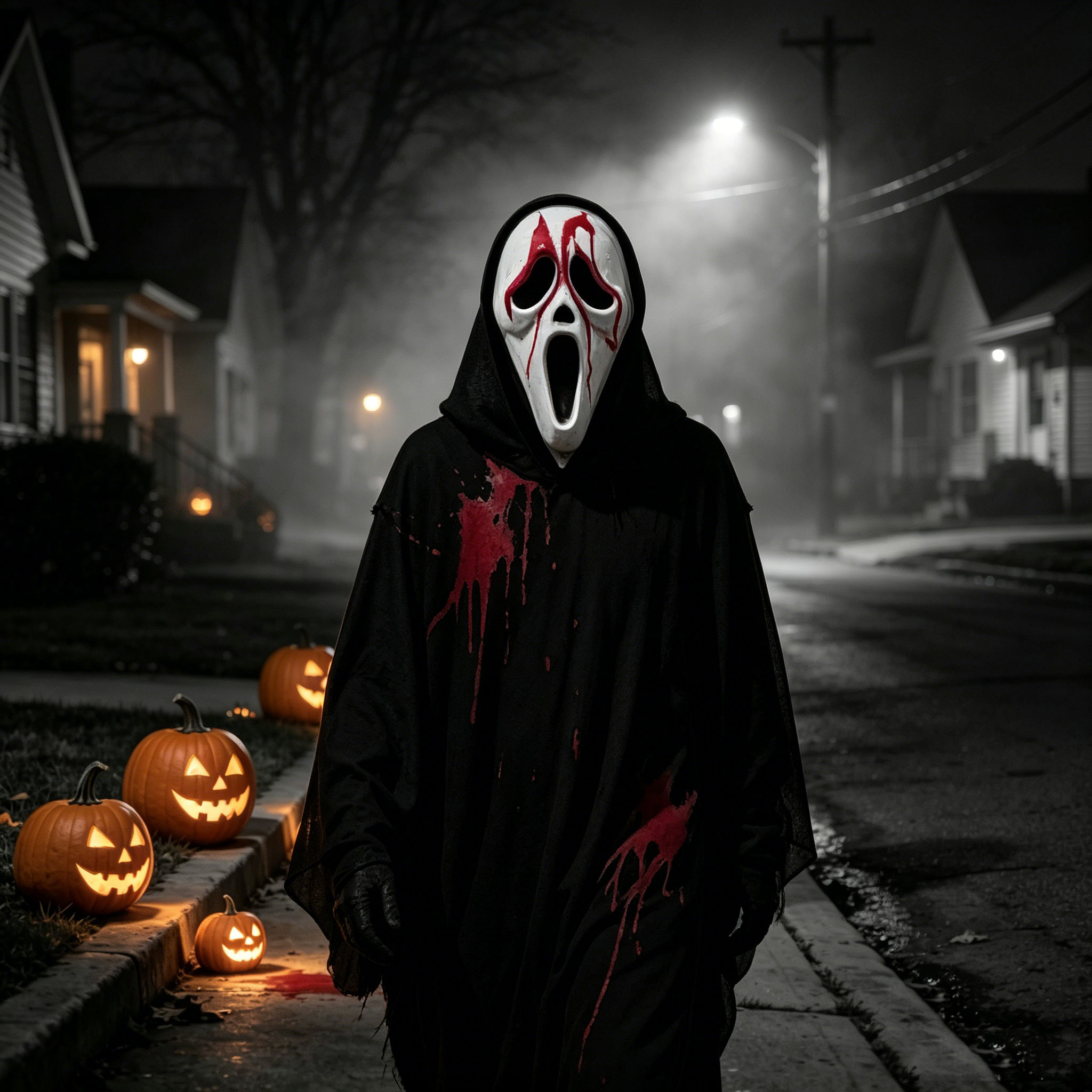 Ghost Horror Mask with Black M - огляд і ціна Led Purge Mask Halloween