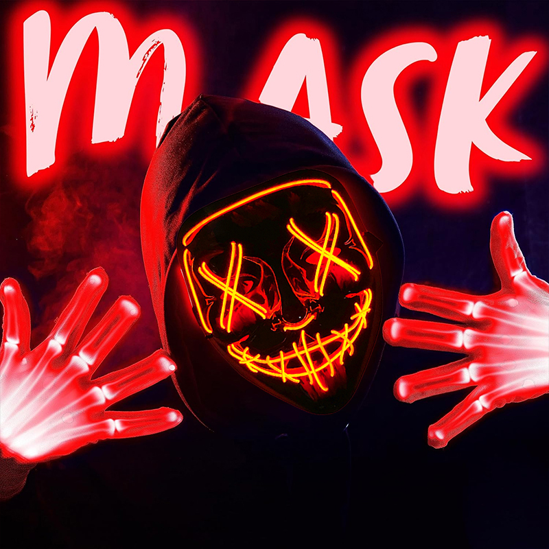 2026 Wireless Colorful Neon Li - огляд і ціна Led Purge Mask Halloween